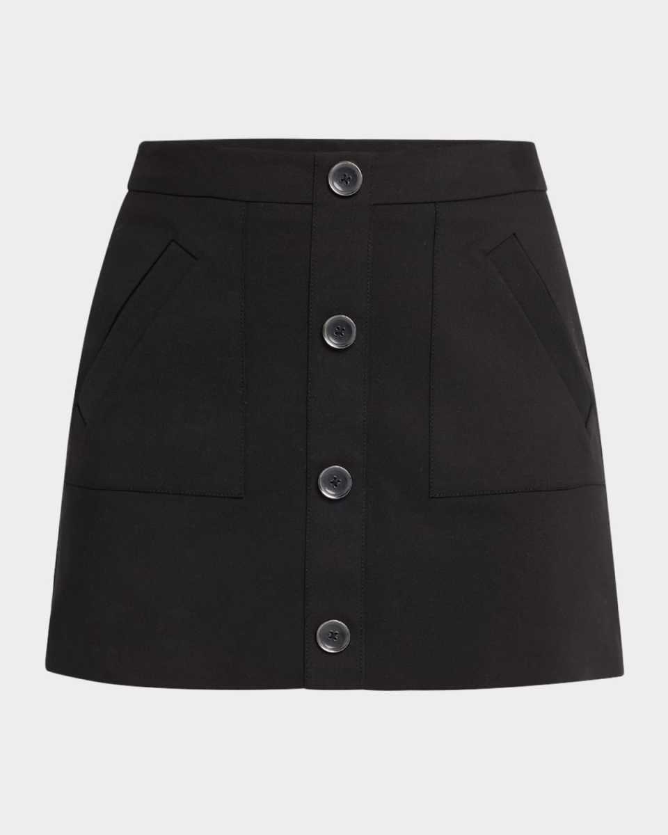 Behati Button-Front Mini Skirt